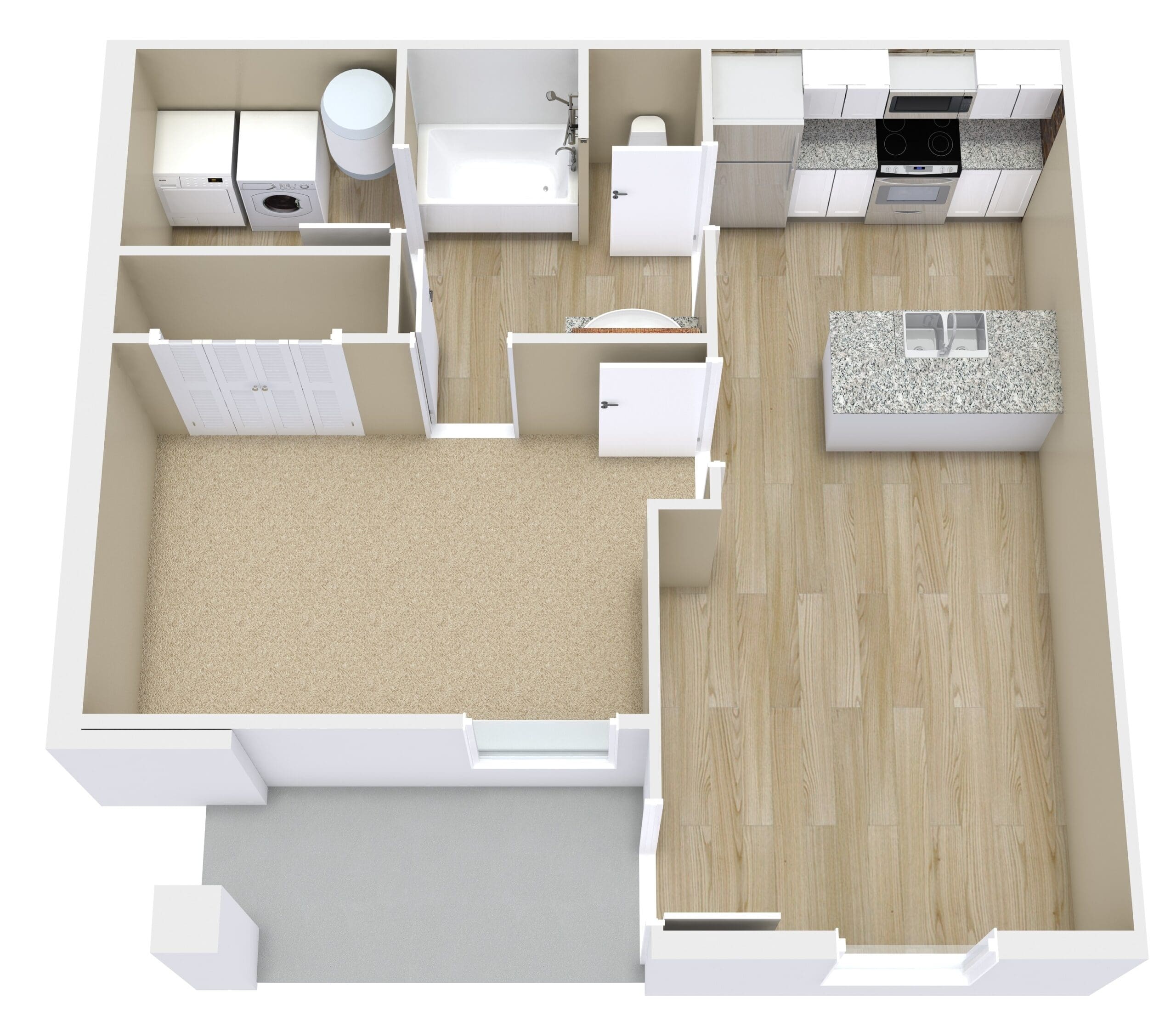 Floorplan - Barclay 3D v2 (1) Abby Glenn Upgraded Furnished Apartment Huntsville AL Madison AL